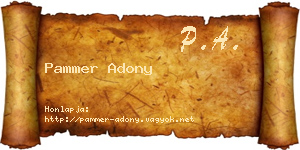 Pammer Adony névjegykártya